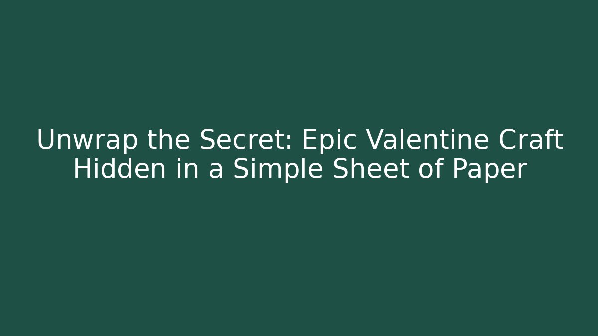 Unwrap the Secret: Epic Valentine Craft Hidden in a Simple Sheet of Paper