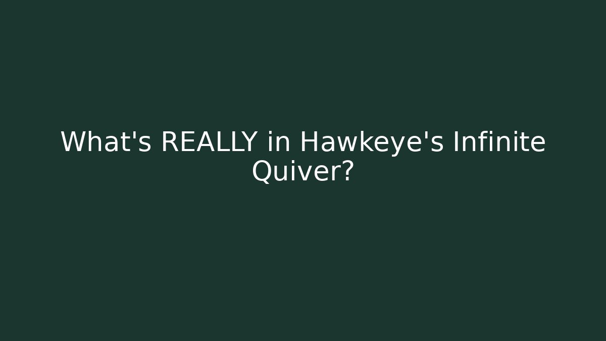 What's REALLY in Hawkeye's Infinite Quiver? - Buddy Program