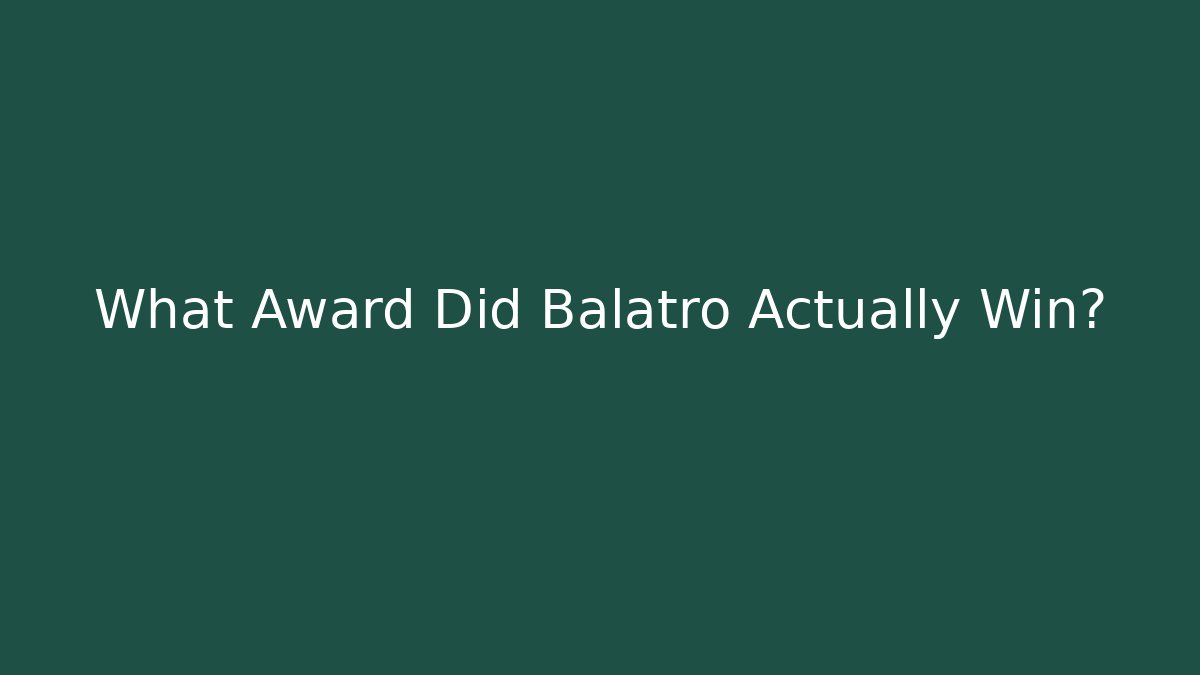 What Award Did Balatro Actually Win?