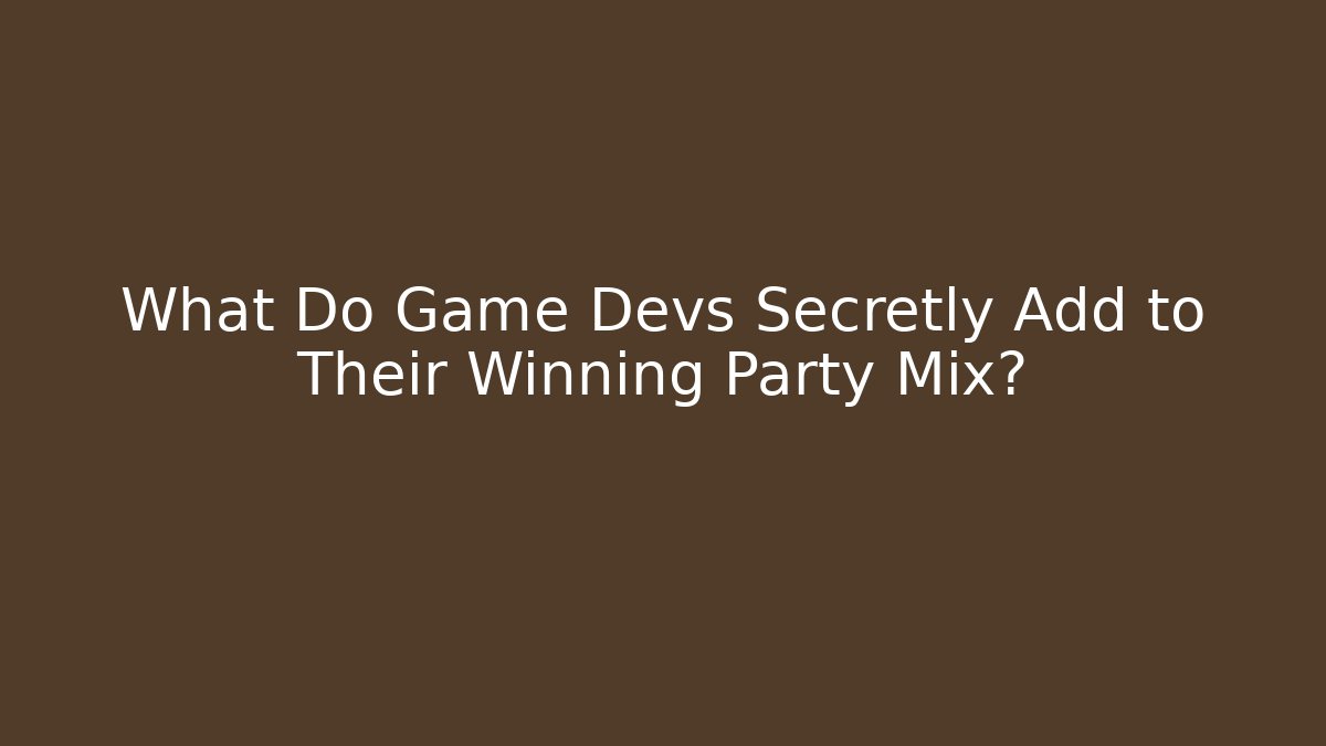 What Do Game Devs Secretly Add to Their Winning Party Mix?