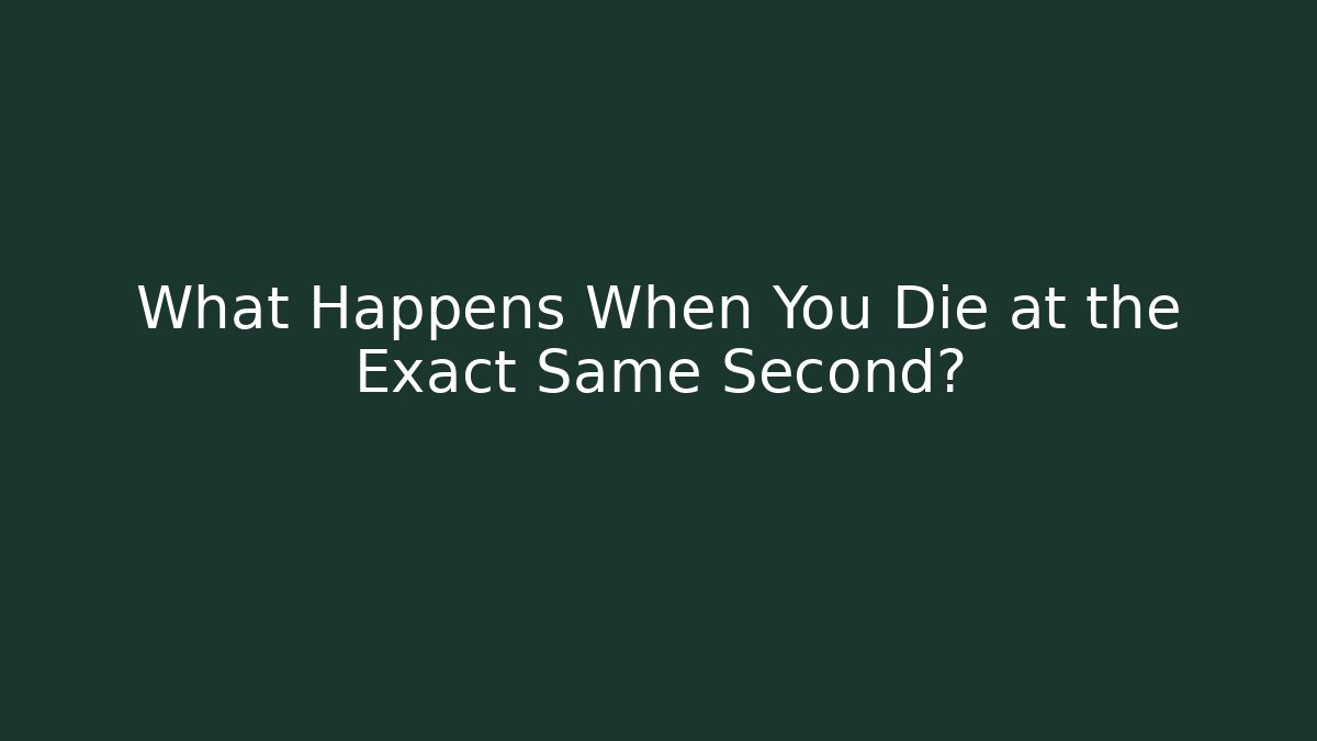 What Happens When You Die at the Exact Same Second?