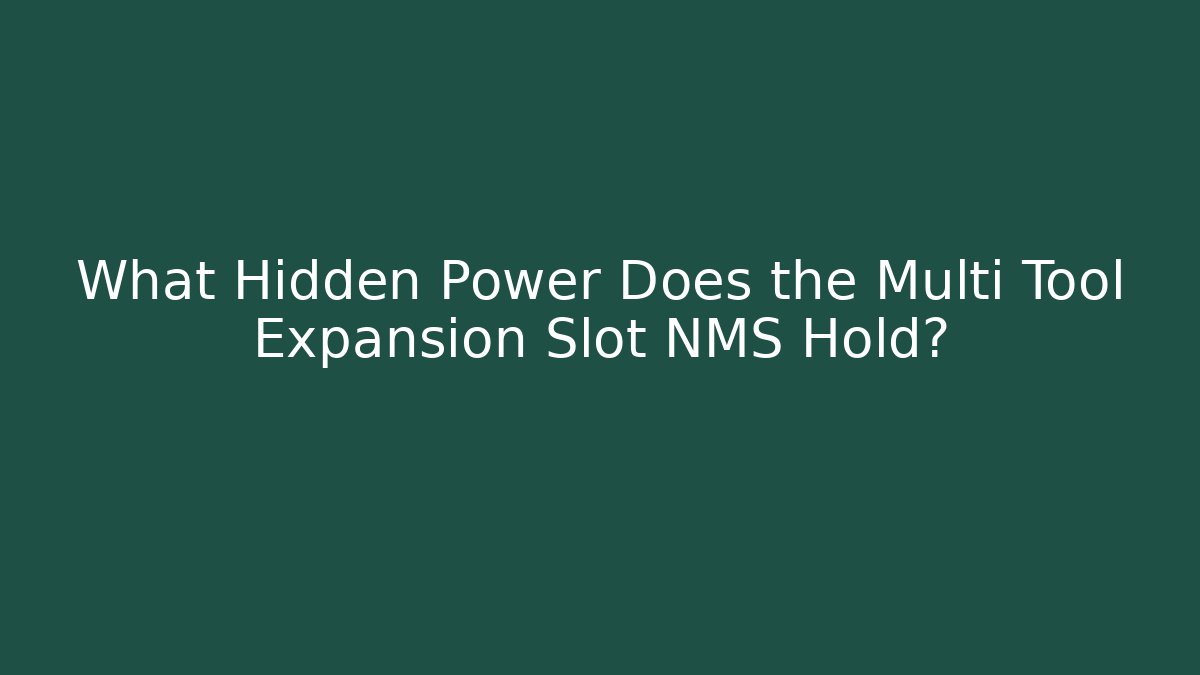 What Hidden Power Does the Multi Tool Expansion Slot NMS Hold?