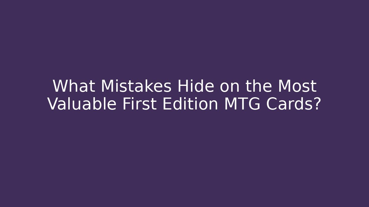 What Mistakes Hide on the Most Valuable First Edition MTG Cards?