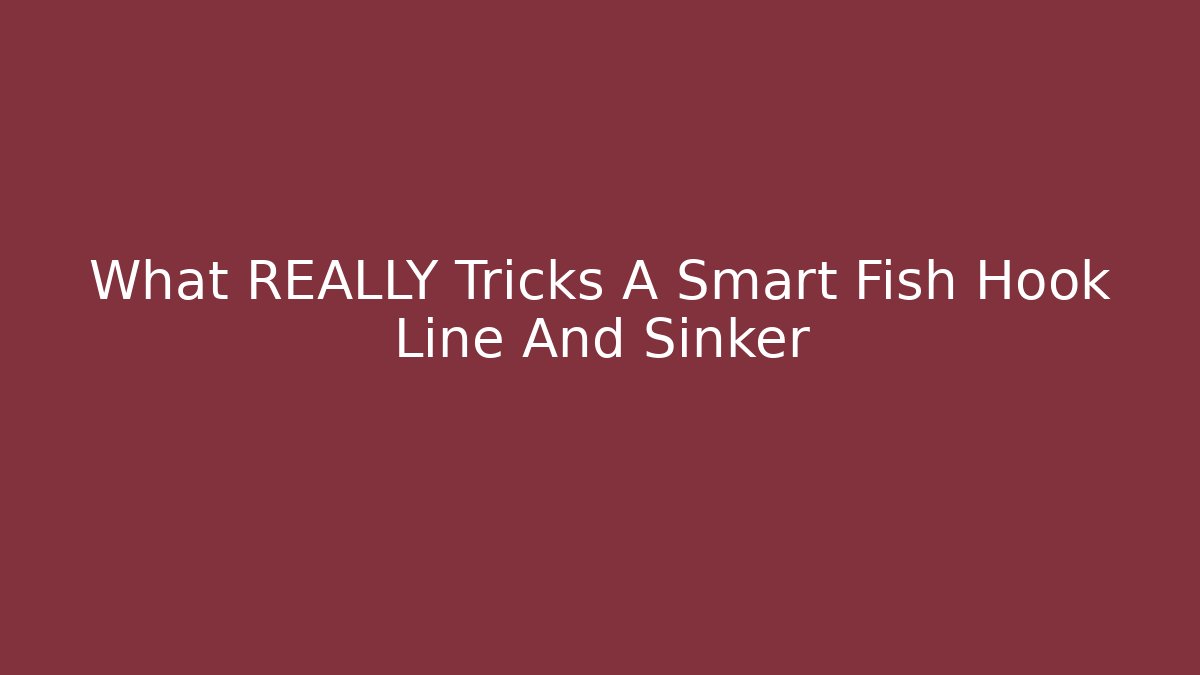 What REALLY Tricks A Smart Fish Hook Line And Sinker