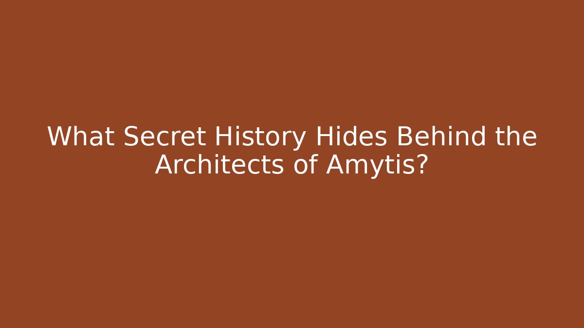 What Secret History Hides Behind the Architects of Amytis?