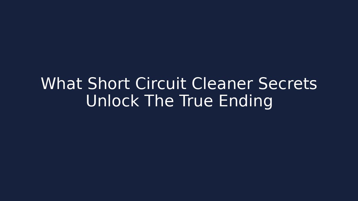What Short Circuit Cleaner Secrets Unlock The True Ending - Buddy Program