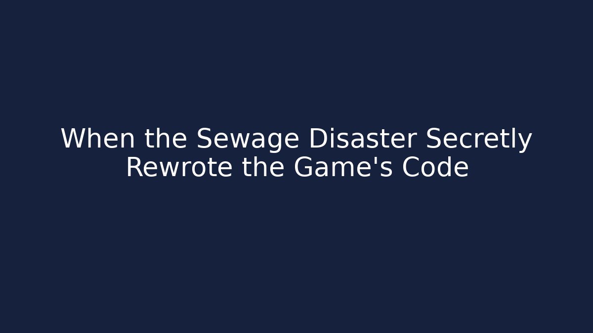 When the Sewage Disaster Secretly Rewrote the Game's Code - Buddy Program