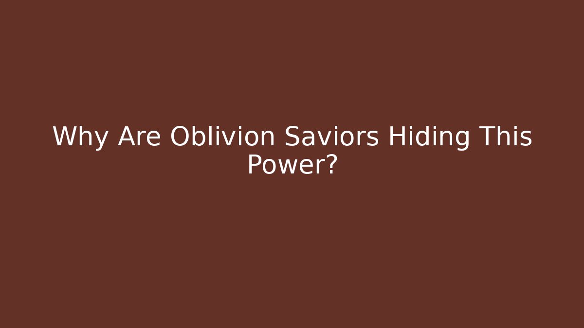 Why Are Oblivion Saviors Hiding This Power? - Buddy Program