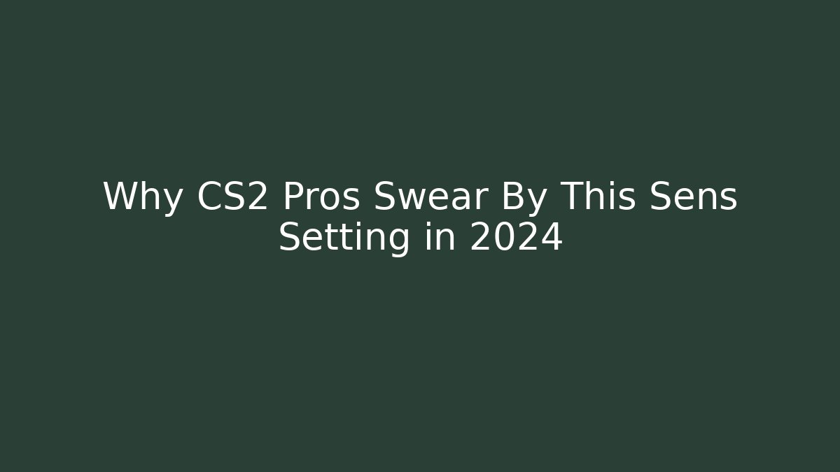 Why CS2 Pros Swear By This Sens Setting in 2024