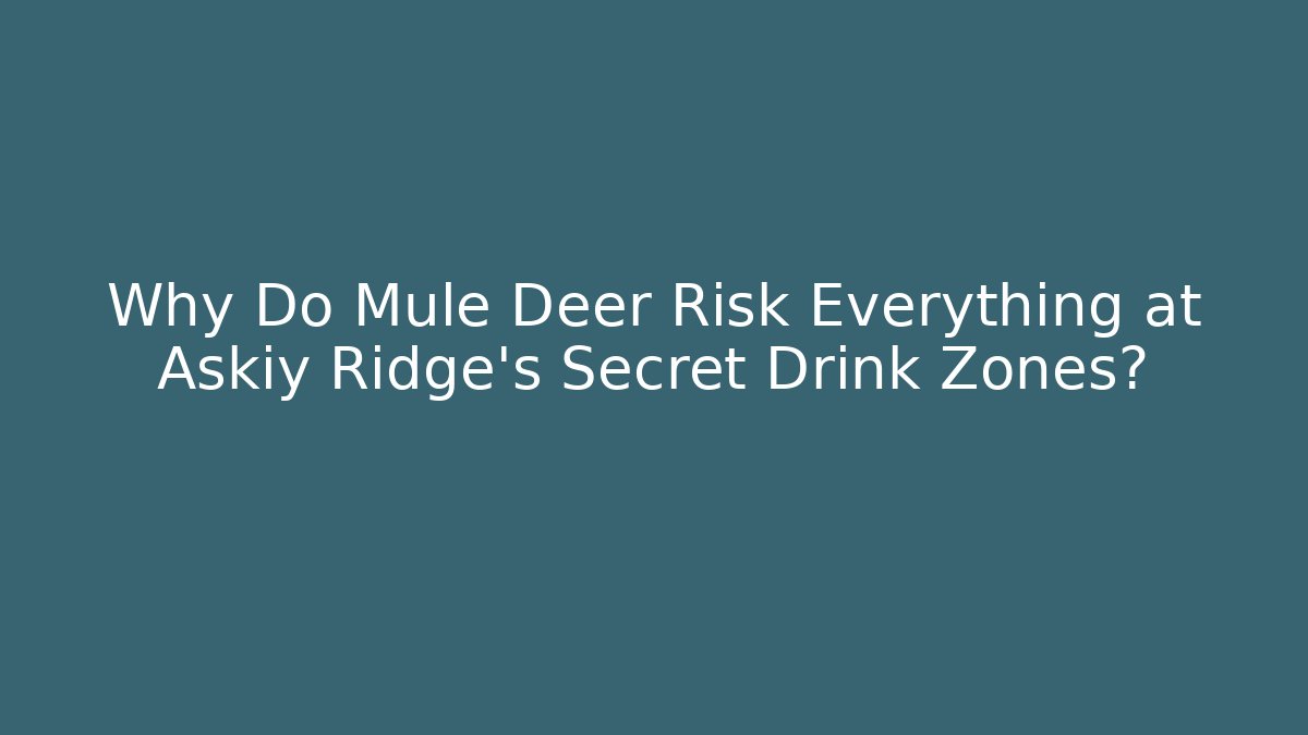 Why Do Mule Deer Risk Everything at Askiy Ridge's Secret Drink Zones?