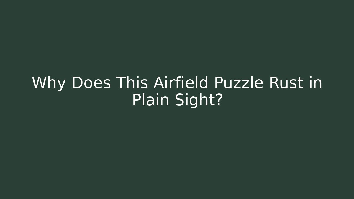 Why Does This Airfield Puzzle Rust in Plain Sight? - Buddy Program