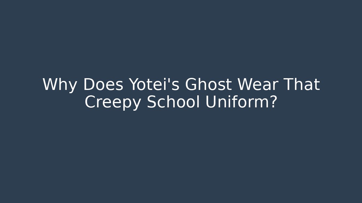 Why Does Yotei's Ghost Wear That Creepy School Uniform?