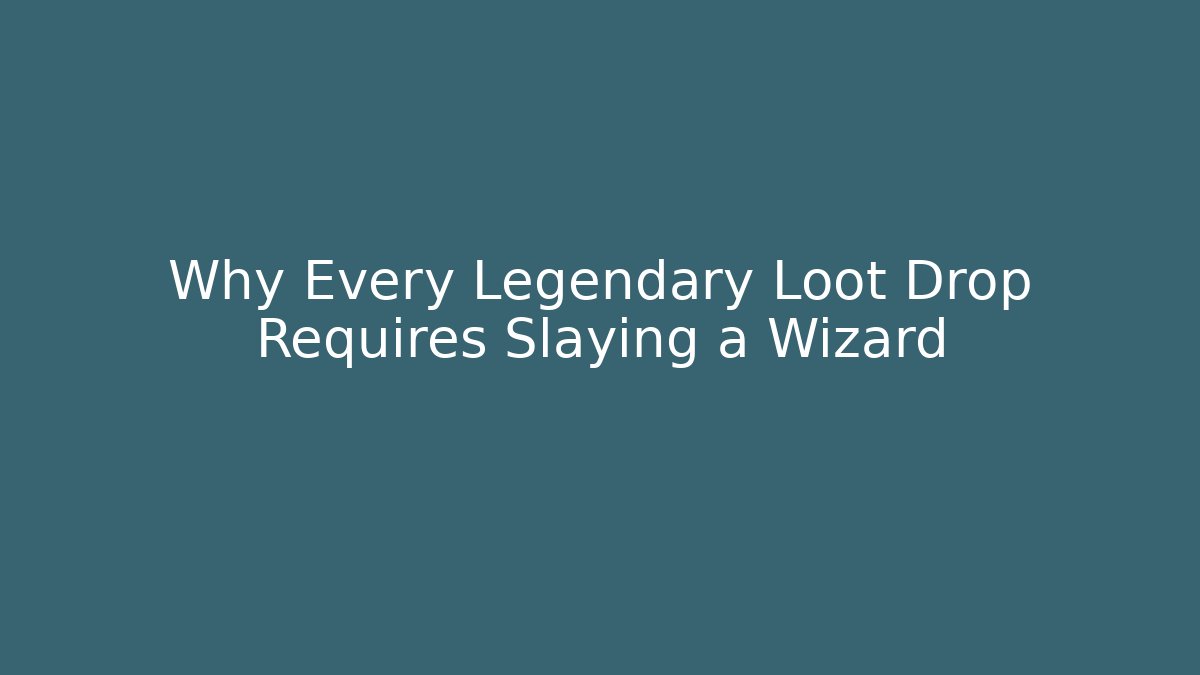 Why Every Legendary Loot Drop Requires Slaying a Wizard