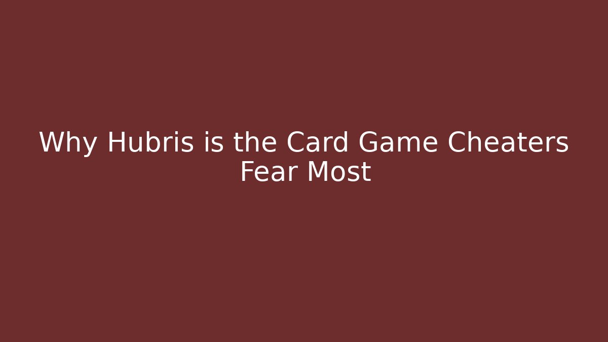 Why Hubris is the Card Game Cheaters Fear Most