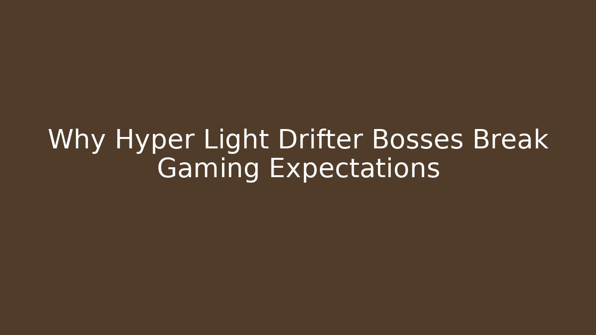 Why Hyper Light Drifter Bosses Break Gaming Expectations