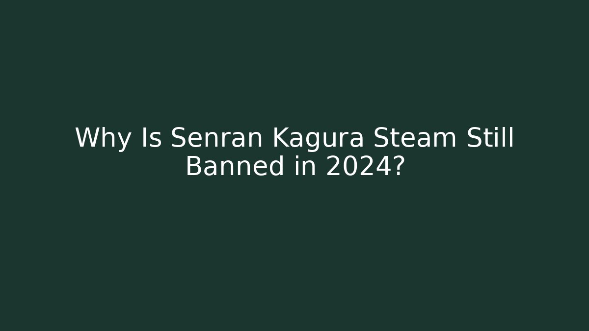 Why Is Senran Kagura Steam Still Banned in 2024?