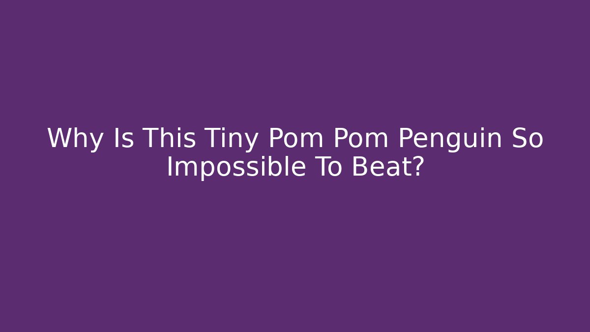 Why Is This Tiny Pom Pom Penguin So Impossible To Beat? - Buddy Program