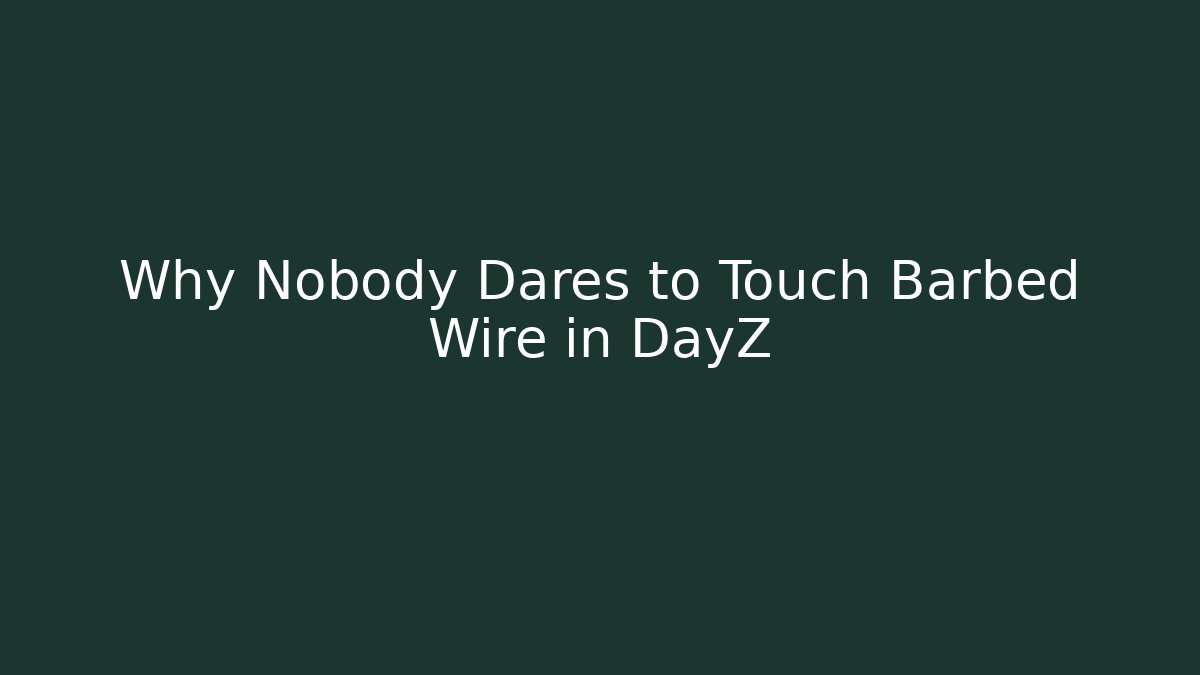 Why Nobody Dares to Touch Barbed Wire in DayZ