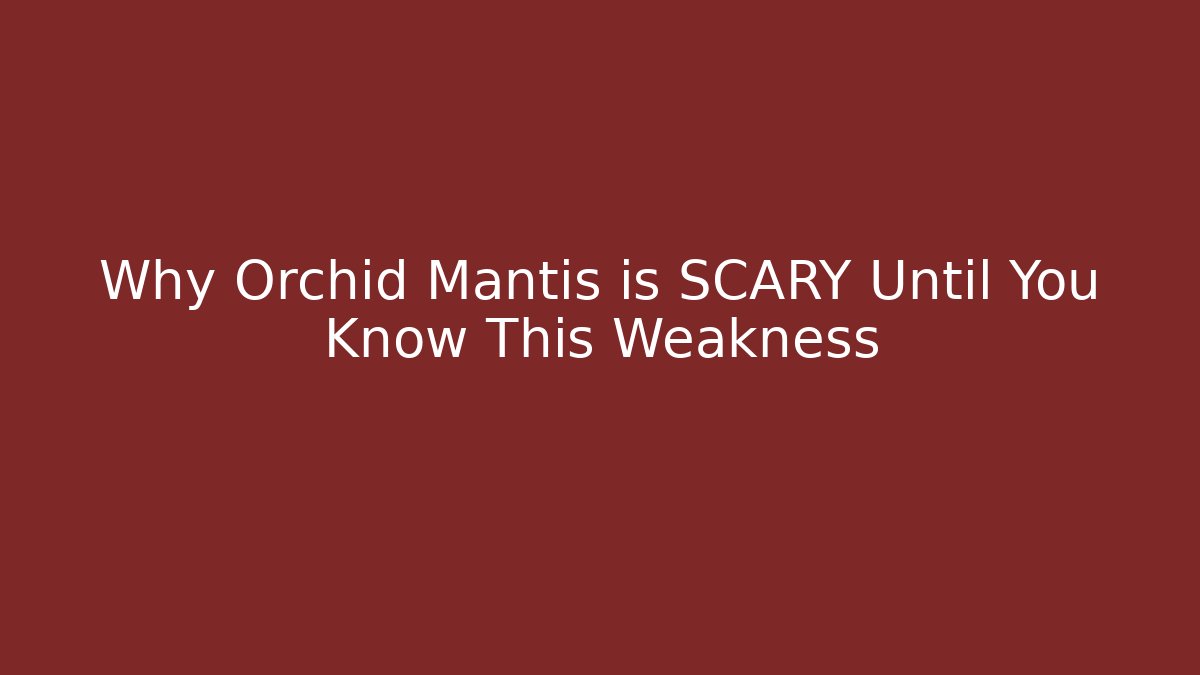 Why Orchid Mantis is SCARY Until You Know This Weakness