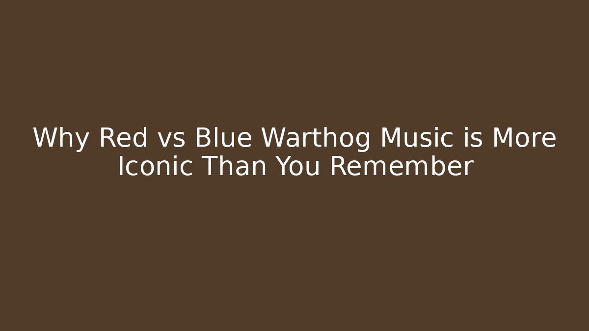 Why Red vs Blue Warthog Music is More Iconic Than You Remember
