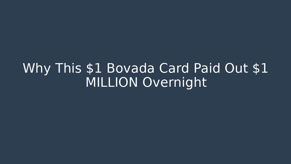 Why This $1 Bovada Card Paid Out $1 MILLION Overnight - Buddy Program