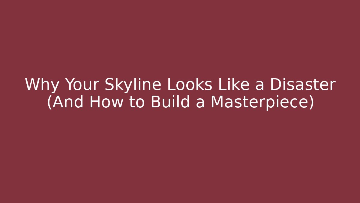 Why Your Skyline Looks Like a Disaster (And How to Build a Masterpiece)