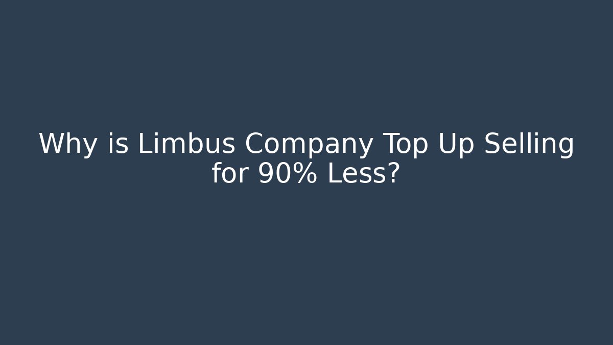 Why is Limbus Company Top Up Selling for 90% Less?