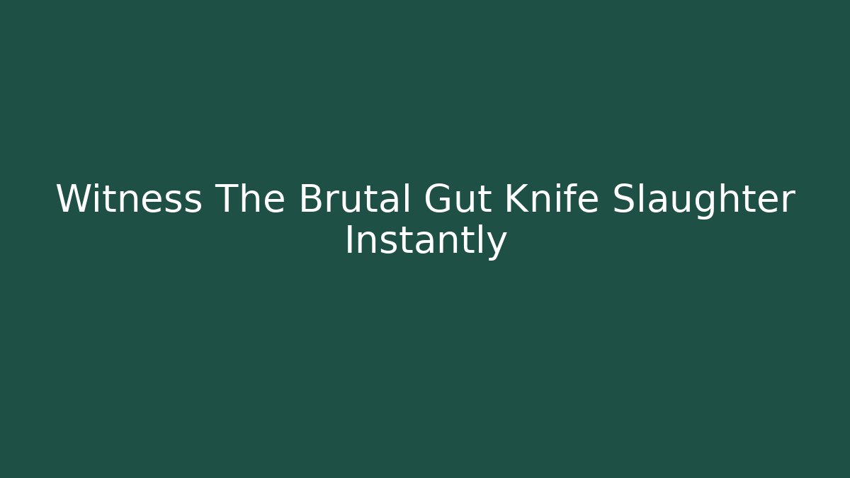 Witness The Brutal Gut Knife Slaughter Instantly