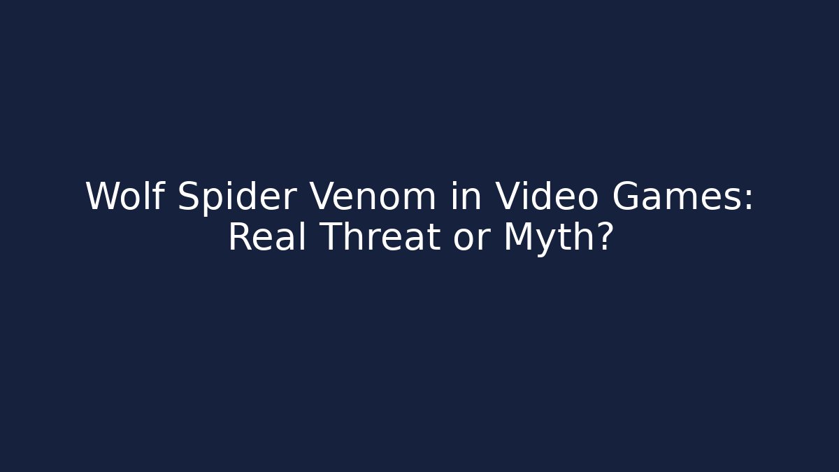 Wolf Spider Venom in Video Games: Real Threat or Myth?