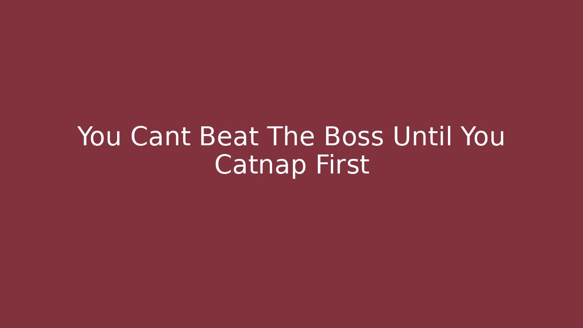 You Cant Beat The Boss Until You Catnap First