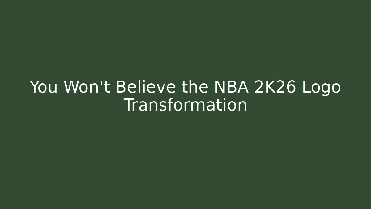 You Won't Believe the NBA 2K26 Logo Transformation