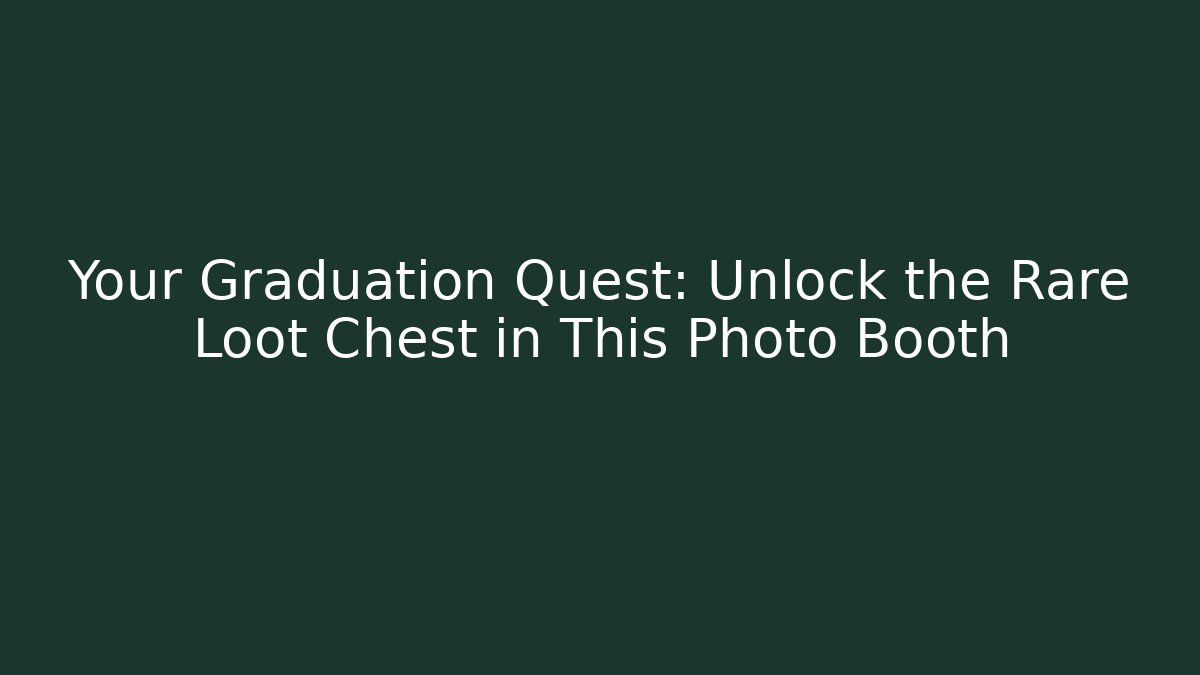 Your Graduation Quest: Unlock the Rare Loot Chest in This Photo Booth