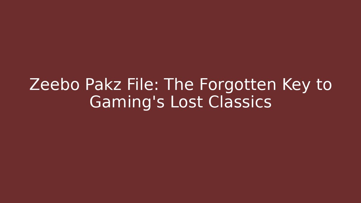 Zeebo Pakz File: The Forgotten Key to Gaming's Lost Classics