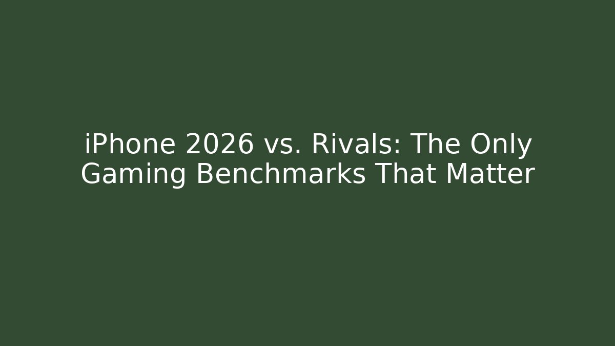 iPhone 2026 vs. Rivals: The Only Gaming Benchmarks That Matter